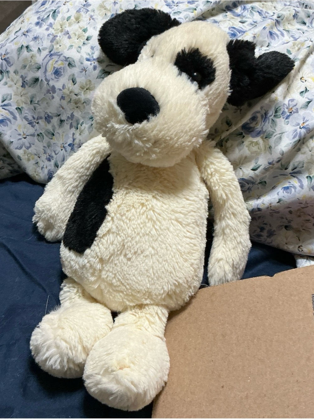 Jellycat Bashful Black & Cream Puppy Dog Medium Plush 12"